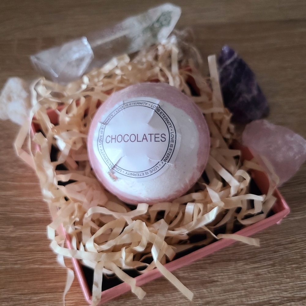 Chocolate scented bath bomb, self care accessories, bath soak